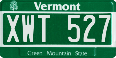 VT license plate XWT527