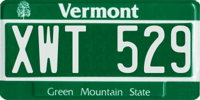 VT license plate XWT529