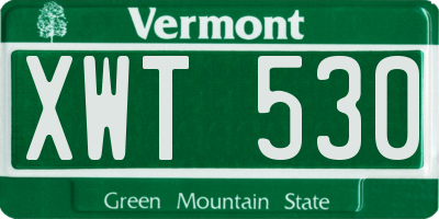 VT license plate XWT530