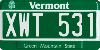 VT license plate XWT531