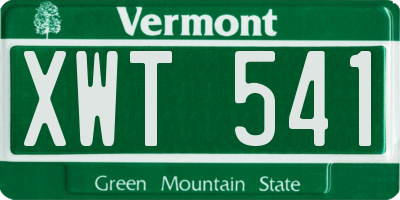 VT license plate XWT541