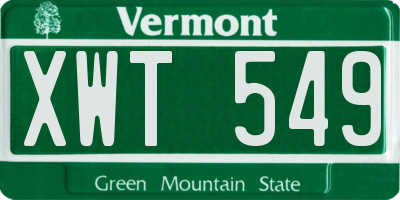 VT license plate XWT549