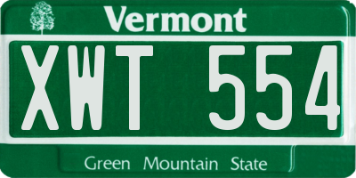 VT license plate XWT554