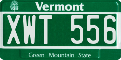 VT license plate XWT556