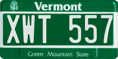 VT license plate XWT557