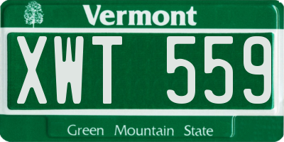 VT license plate XWT559