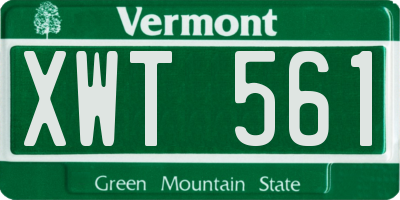 VT license plate XWT561