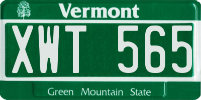 VT license plate XWT565