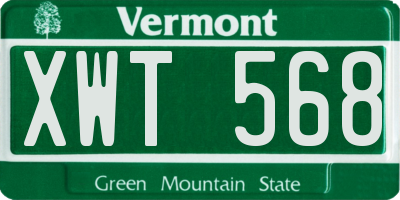 VT license plate XWT568