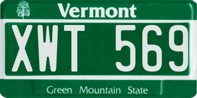 VT license plate XWT569