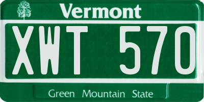 VT license plate XWT570