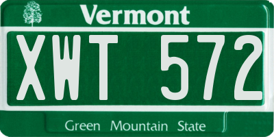 VT license plate XWT572