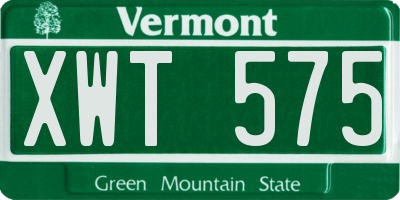VT license plate XWT575