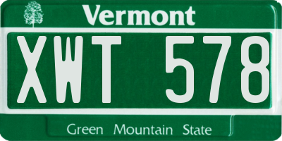 VT license plate XWT578