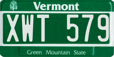 VT license plate XWT579