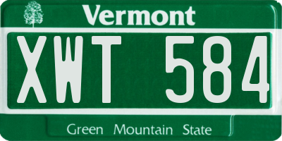 VT license plate XWT584