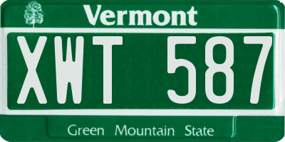 VT license plate XWT587