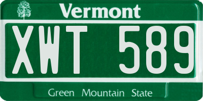 VT license plate XWT589