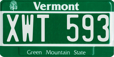 VT license plate XWT593