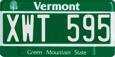 VT license plate XWT595