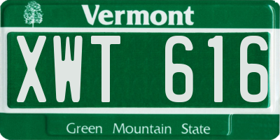 VT license plate XWT616