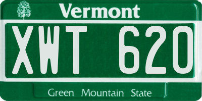 VT license plate XWT620