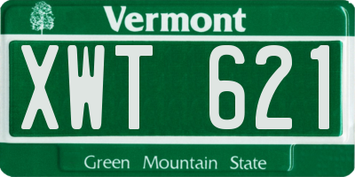 VT license plate XWT621