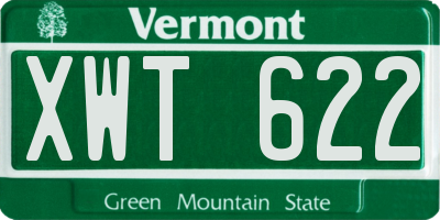 VT license plate XWT622