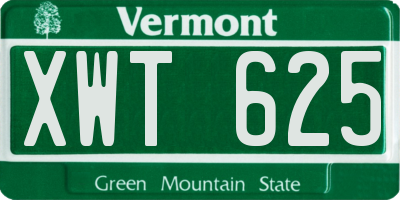 VT license plate XWT625