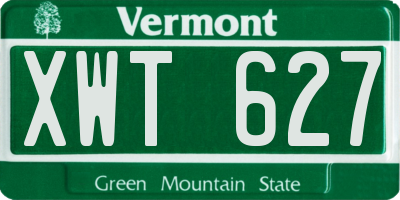 VT license plate XWT627