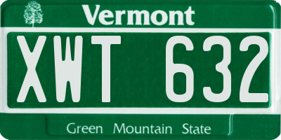 VT license plate XWT632
