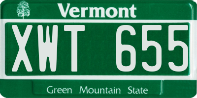 VT license plate XWT655