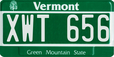 VT license plate XWT656
