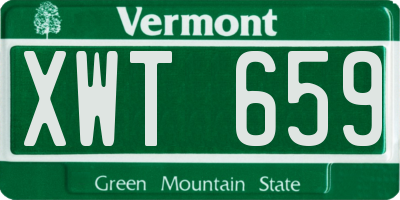 VT license plate XWT659
