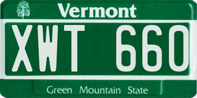 VT license plate XWT660