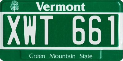 VT license plate XWT661