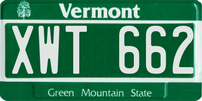 VT license plate XWT662