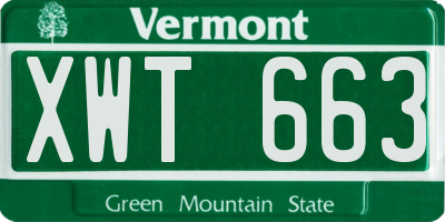 VT license plate XWT663