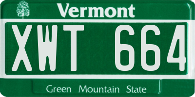 VT license plate XWT664