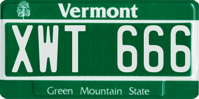 VT license plate XWT666