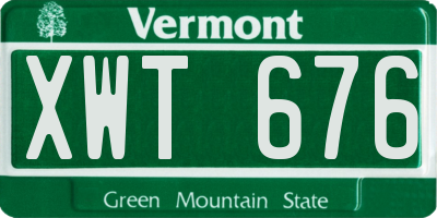 VT license plate XWT676