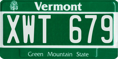 VT license plate XWT679