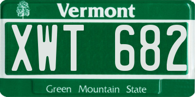 VT license plate XWT682