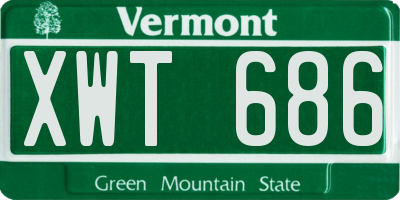 VT license plate XWT686