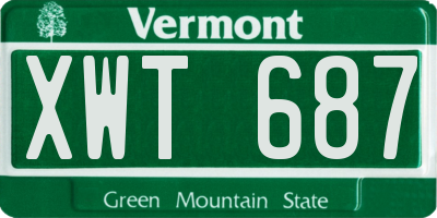 VT license plate XWT687