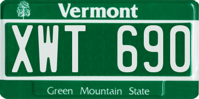 VT license plate XWT690