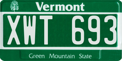VT license plate XWT693