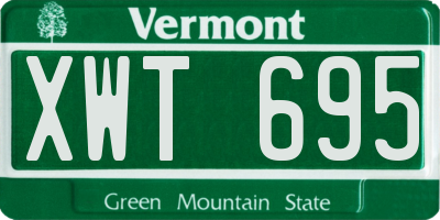 VT license plate XWT695