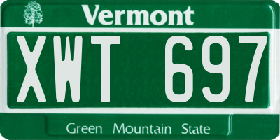 VT license plate XWT697