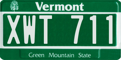 VT license plate XWT711